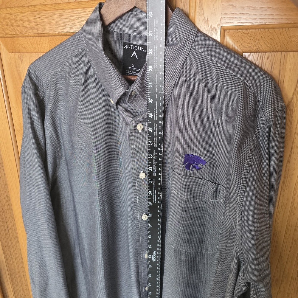 Kansas State Wildcats Antigua Button Up Shirt Men's XL Purple Long Sleeve - Picture 7 of 14